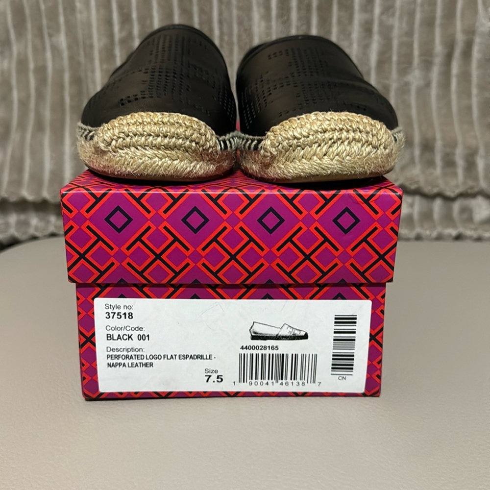 Tory Birch Perforated Logo espadrille flats